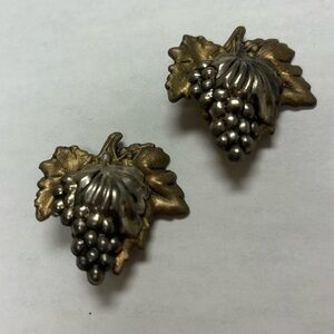 Vintage Grape Cluster Clip-on Earrings 1.75” x 1.75 in